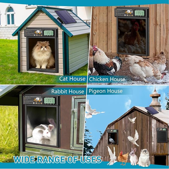 Cat Door, Cat Door Interior Door Radar, Timer & Light Sensor Modes, Solar & USB - Image 7