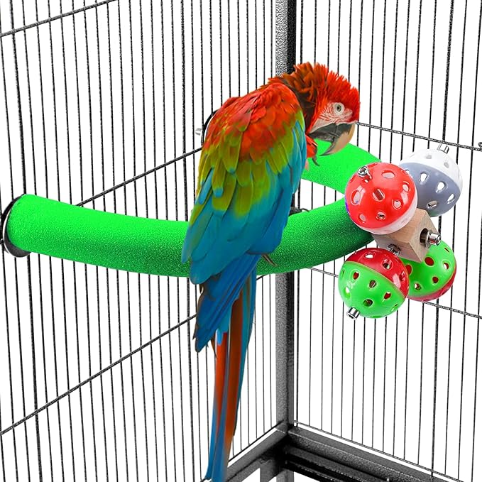 U Shape Parrot Perch Stand Toy Bird Platform Sand Paw Grinding Clean Stick by FrgKbTm