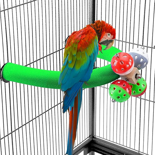 U Shape Parrot Perch Stand Toy Bird Platform Sand Paw Grinding Clean Stick by FrgKbTm