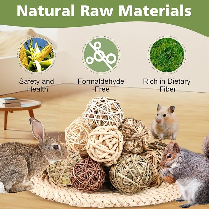 Bunny Chew Grass Balls, Rolling Chew Toys - Image 5