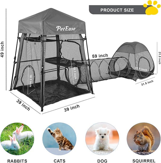 Catio Outdoor Cat Enclosure, 3-in-1 Extra Large Portable Cat Playpen - Image 2