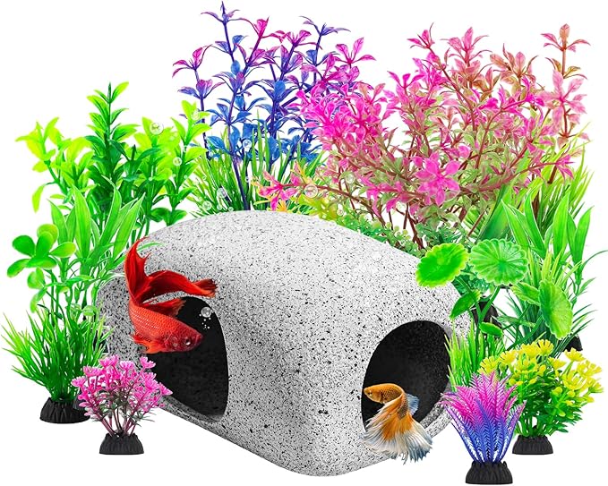 CousDUoBe 13Pcs Aquarium Hideaway Rock Cave Fish Tank Decorations quarium by CousDUoBeAquariumfishtankdecoration