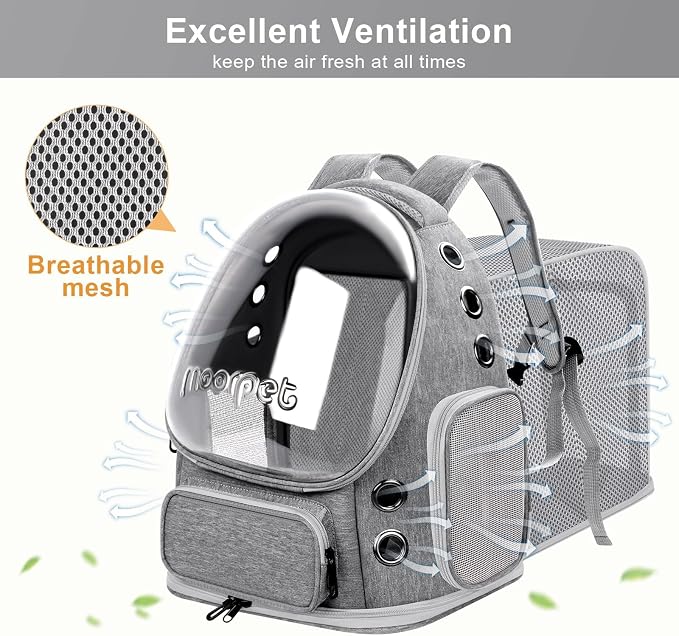 Breathable Cat Bubble Backpack Large Space Pet Carrier Backpack Expandable - Image 2
