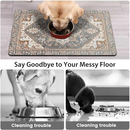 Dog Food Mats for Floors, Absorbent and Quick-Drying Pet Cat Food Mat, - Image 3