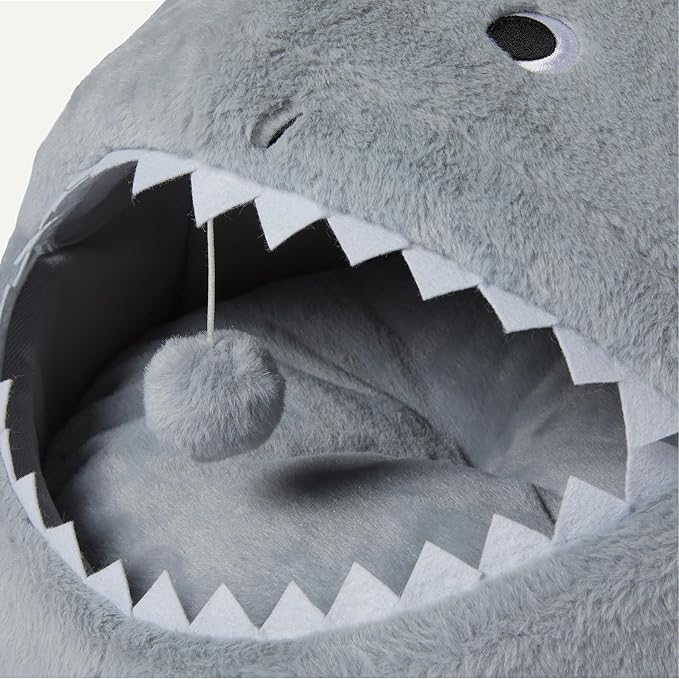 Amazon Basics Cat House Shark Shape Cat Cave Bed - Image 3