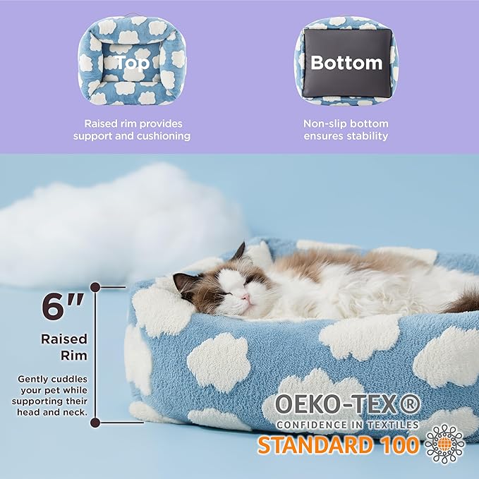 LE SURE Cute Dog Bed for Small Dogs & Cats- Washable Puppy Beds, Cozy Rectangle - Image 3