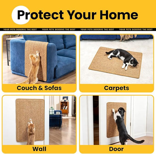 Cat Scratcher Mat, Natural Sisal Cat Scratch Pad - Image 2