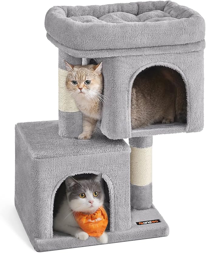 Feandrea Cat Tree, 26.4-Inch Cat Tower, Plush Condo by FeandreabySONGMICSHOME