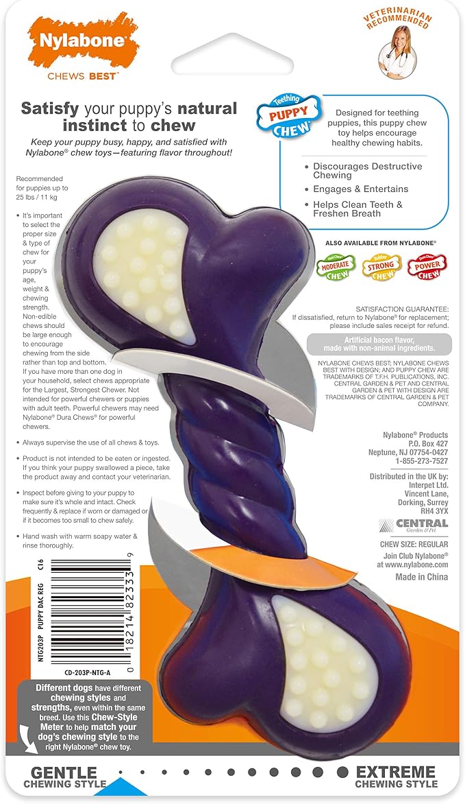 Nylabone Double Action Bone Puppy Chew Toy, Rubber Teething Toys - Image 8