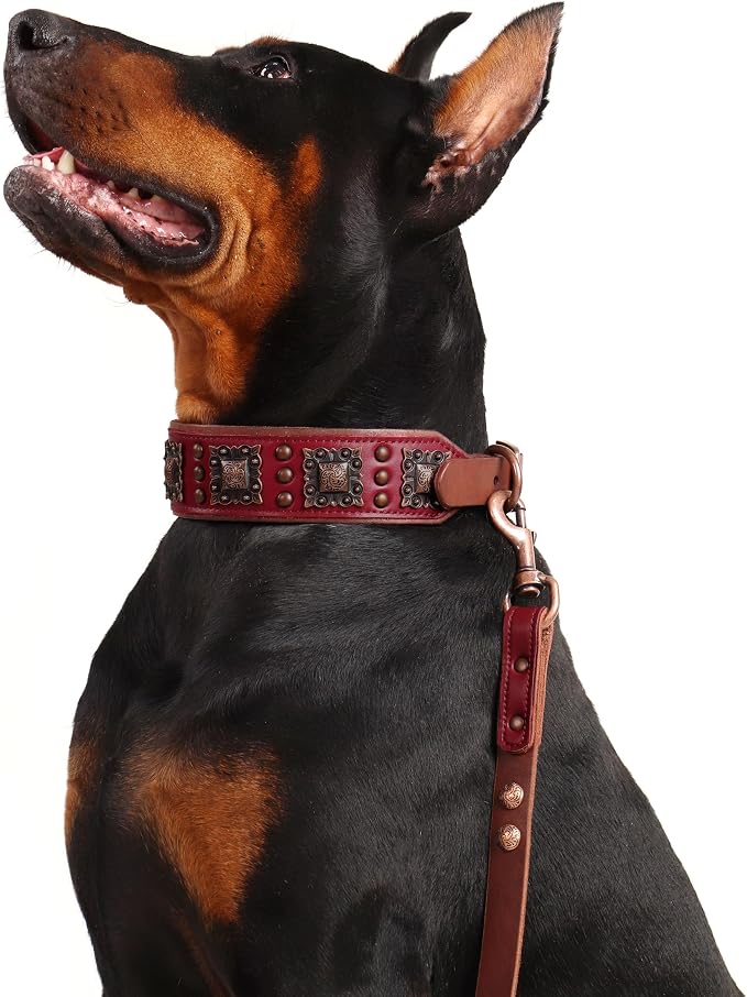 PET ARTIST Soft Padded Leather Dog Collar, 2 inch Wide Genuine Leather Dog - Image 7