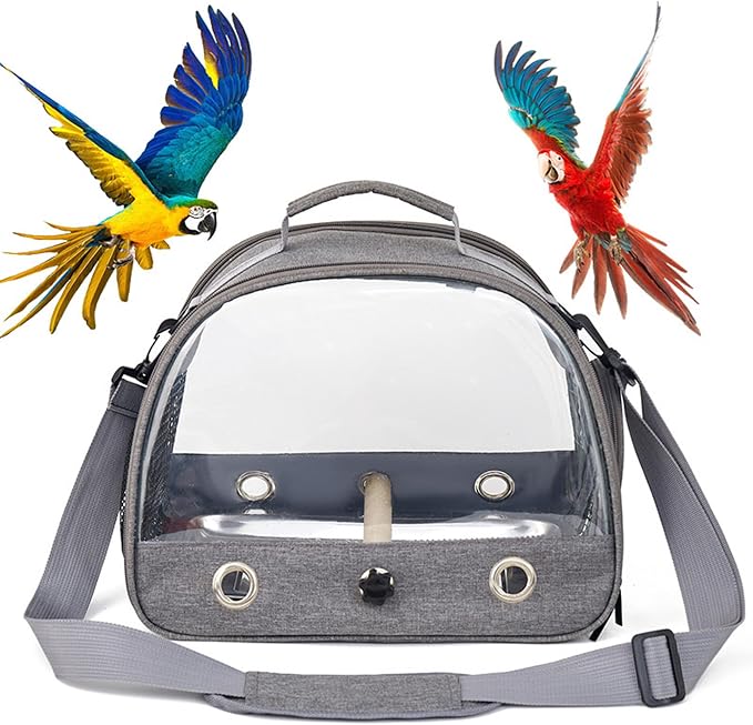 Bird Travel Carrier with Standing Perch, Lightweight Breathable Parrot Cage - Image 4