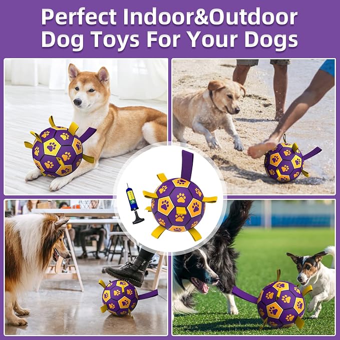 QDAN Dog Ropes Toys, Soccer Ball - Image 4