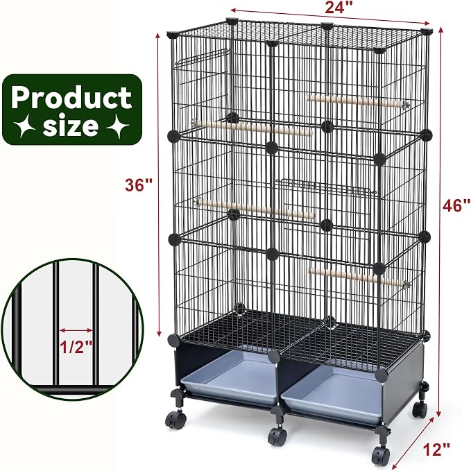 Upgraded Encrypted 46-Inch Bird Cage, - Image 2