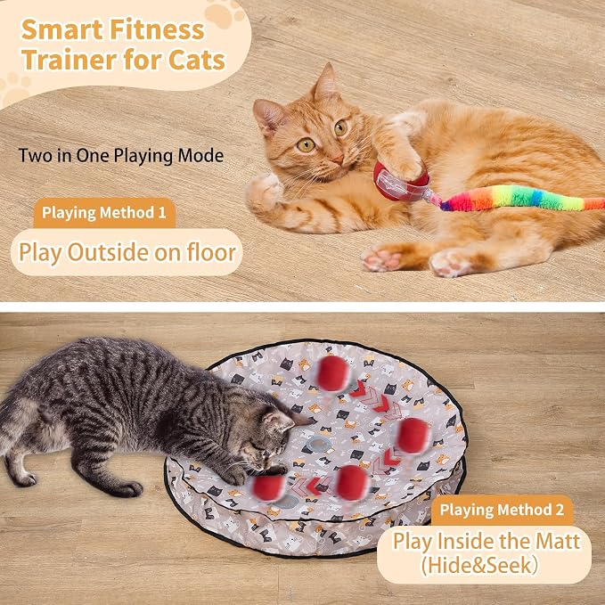 Interactive Cat Toys for Indoor Cats – Moving Ball Cat Play Mat, Interactive - Image 3