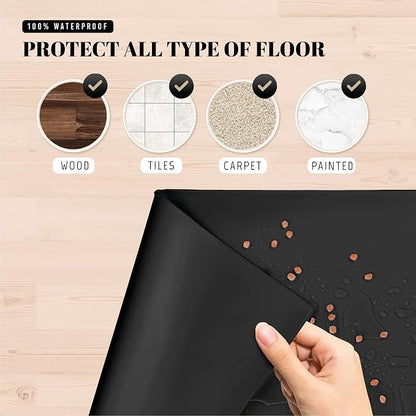 AVERYDAY 100% Waterproof Thicker Silicone Dog Food Mat, 0.63'' Raised Edge Bowl - Image 5