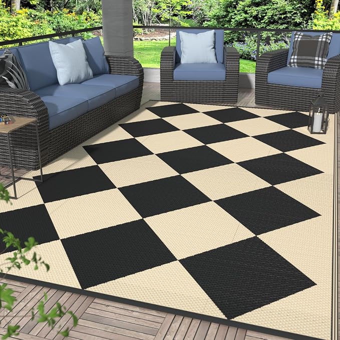 GENIMO Outdoor Rug for Patio Clearance, Lightweight Waterproof RV Camping Mat by GENIMO