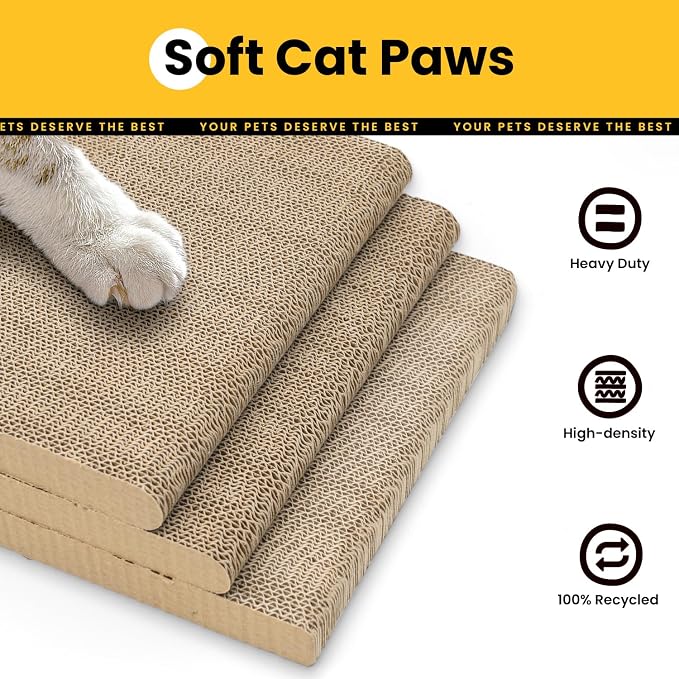 Cat Scratcher Lounge, 23 Inch L-Shaped Cat Scratch Pad, Vertical & Horizontal - Image 6