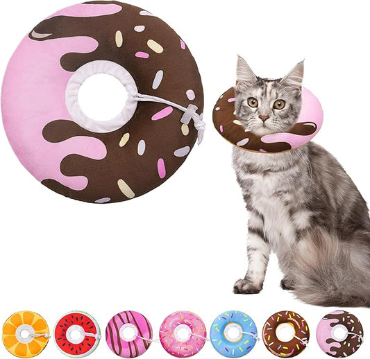 Cat Cone Collar Soft, Adjustable Cat Recovery Collar Kitten Cones to Stop by Seyezo