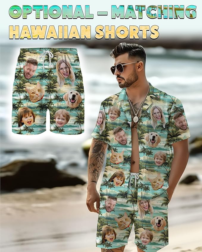 Custom Hawaiian Shirt with Face Photo Picture - Image 7