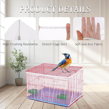 4 PCS Bird Cage Cover, Universal Bird Cage Seed Catcher, Adjustable Elastic - Image 3