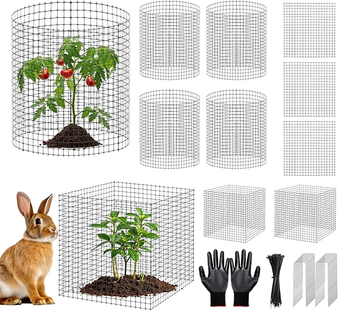 60Pcs Plant Protectors from Animals, Outdoor Plant Cages to Keep Animals Out Out by APOCHON