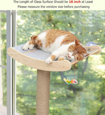 Window Cat Perch with Scratching Posts, Mounted with 3 Strong Suction Cups - Image 3