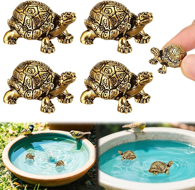 4 Pcs Mini Copper Bath Disk Ornaments Brass Bird Bath Purification Disks by Unknown