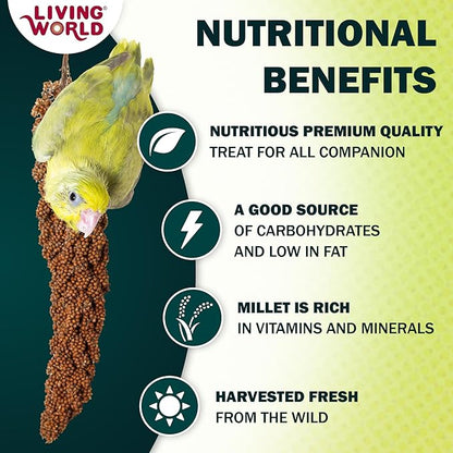 Living World - Millet Spray for Birds, 3.5 Oz – Premium Treat for Budgies - Image 2