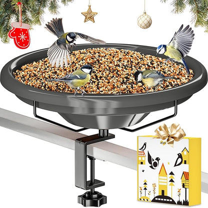 iBorn Bird Bath, Deck Mounted Bird Baths 12inch, Birdbath by iBorn