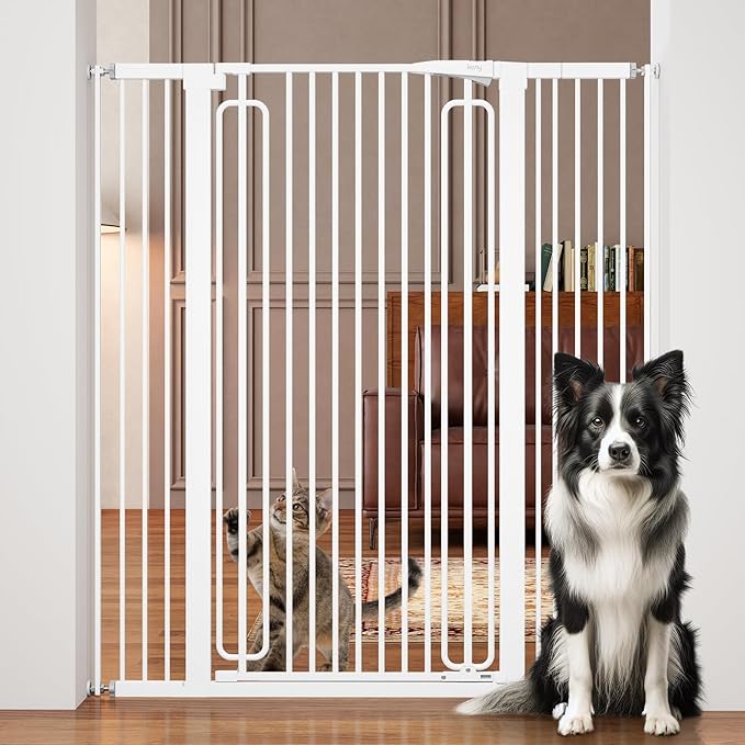 keny 51" Extra Tall Pet Gate, 29.7"-46" Wide Adjustable Cat Gate by keny