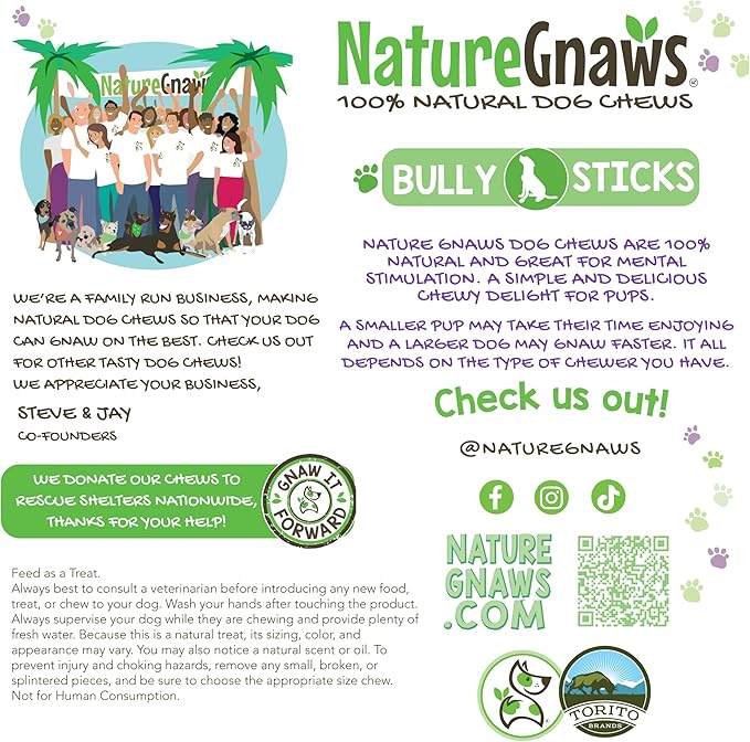 Nature Gnaws Bully Sticks for Dogs 11-12" - Image 5