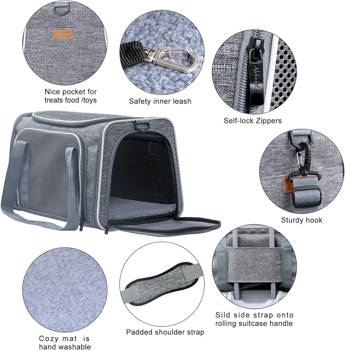 Cat Carrier - Soft-Sided Dog Pet Carrier, Portable Foldable Pet Bag up to 28 Lbs - Image 4