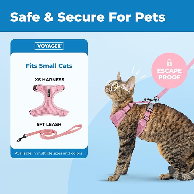 Voyager Escape-Proof Step-in Lock Cat Harness & 5ft Neoprene-Handle Leash Set - Image 2