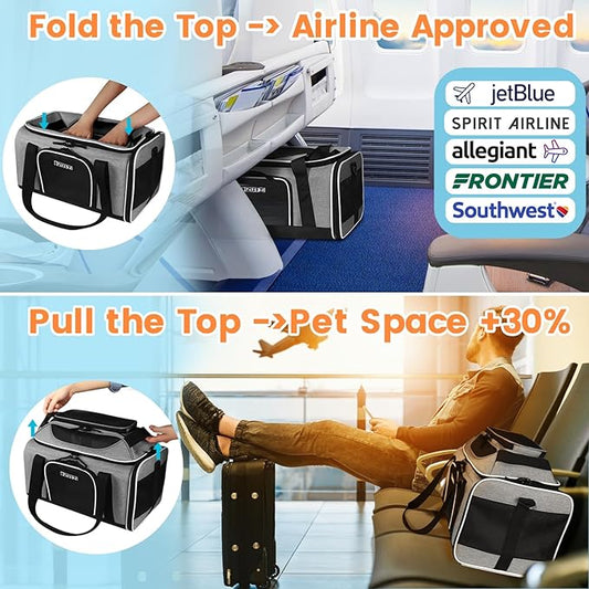 Petskd Top-Expandable Pet Carrier 17x12x8.5 Inches JetBlue Allegiant Spirit - Image 2