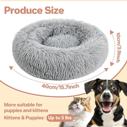 Cat Bed - Calming Cat Bed for Small Kittens Donut Washable Round for Indoor - Image 2