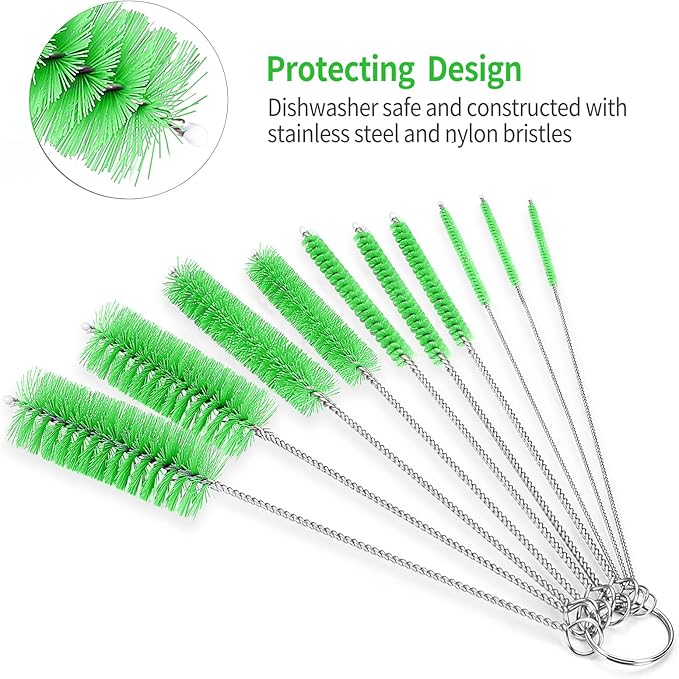 CiaraQ Bottle Cleaning Brushes, 8 Inch Nylon Tube Brush Set, Cleaner - Image 4