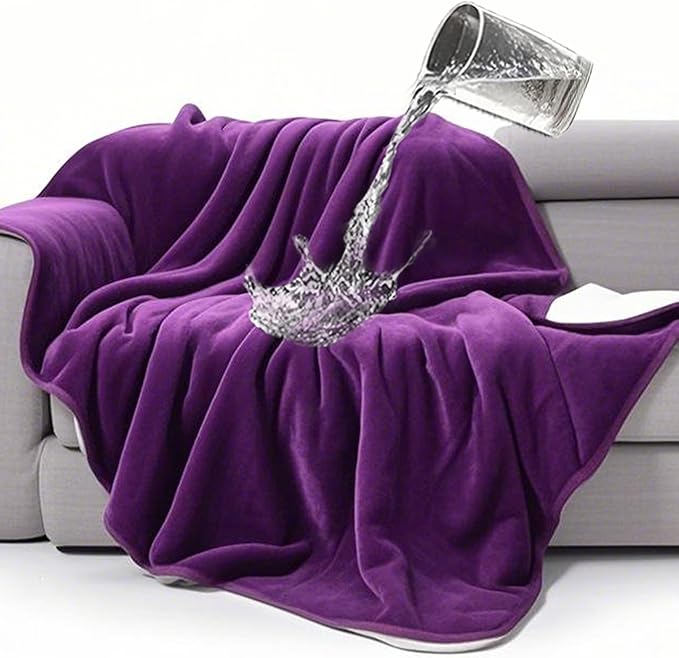 gogobunny Waterproof Bed Blanket, Reversible Sherpa Fleece Throw Blanket by gogobunny