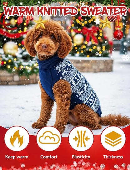 Dog Christmas Sweater, Soft Warm Pet Clothes Coat - Image 4