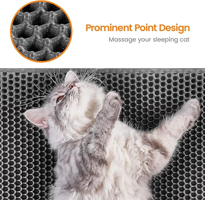 Cat Litter Mat-30"X24" Jumbo Litter Trapping Mat EVA Honeycomb, Urine & - Image 5