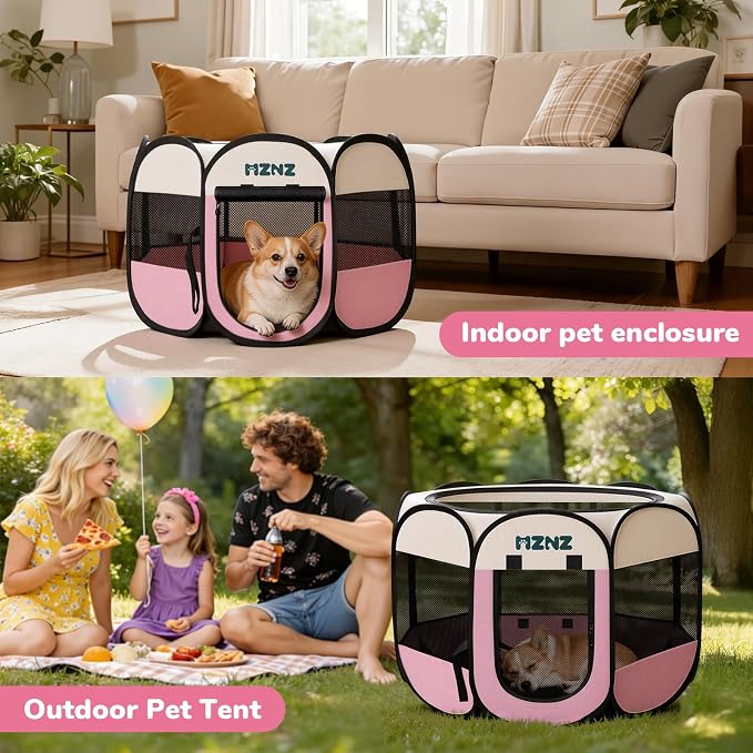 Dog Playpen, Portable Puppy Pet Crate Indoors - Image 5