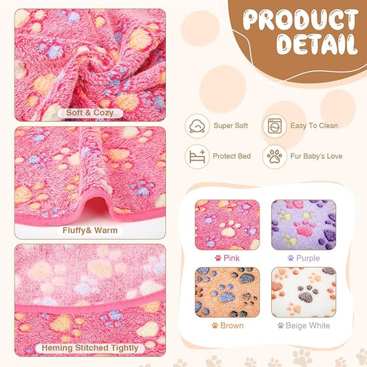 Tatuo 4 Pcs Dog Blanket for Pet Cat Blankets Indoor Puppy Teething Stuff Toys - Image 2