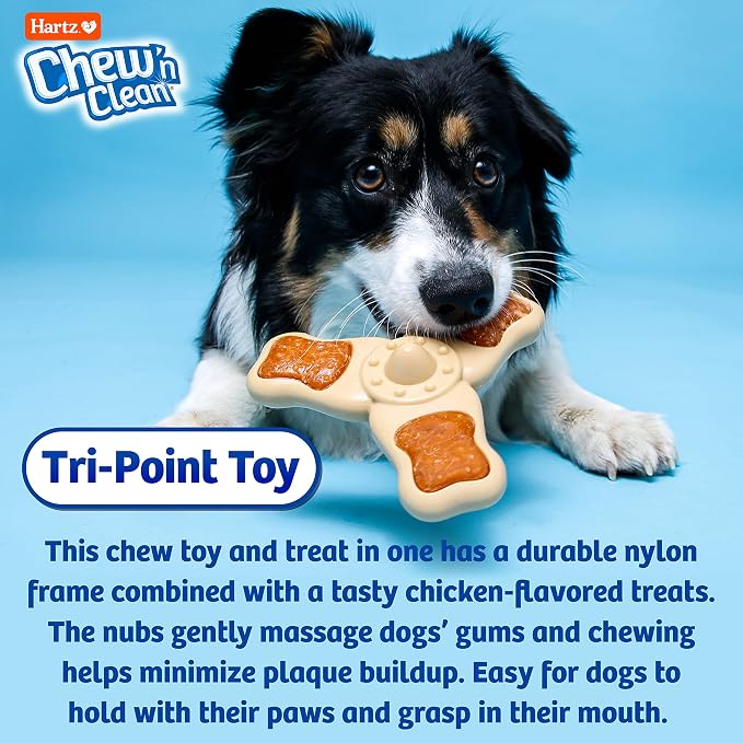 Chew ‘n Clean Chew Toy and Treat in One Chicken Flavored Tri-Point Dog Toy - Image 5