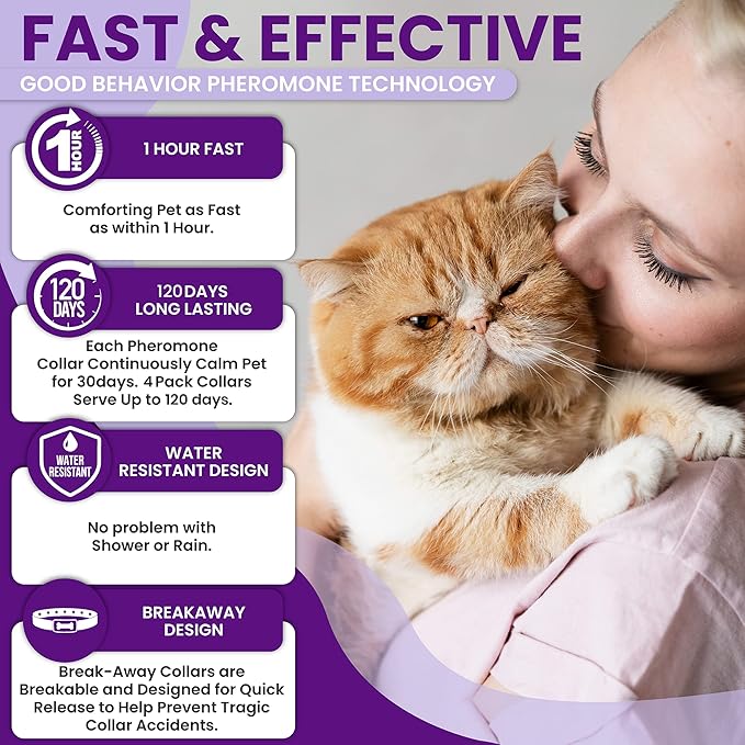 Pheromone Calming Collar for Cats: Breakaway Cat Calming Collar for Anxiety - Image 4