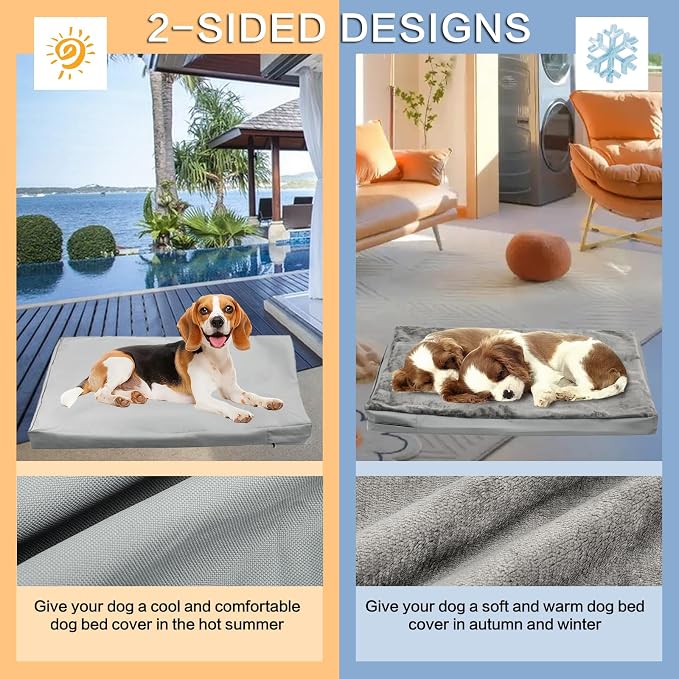 Waterproof Dog Bed Cover, Washable Removable Pet Dog Bed Replacement Cover - Image 5