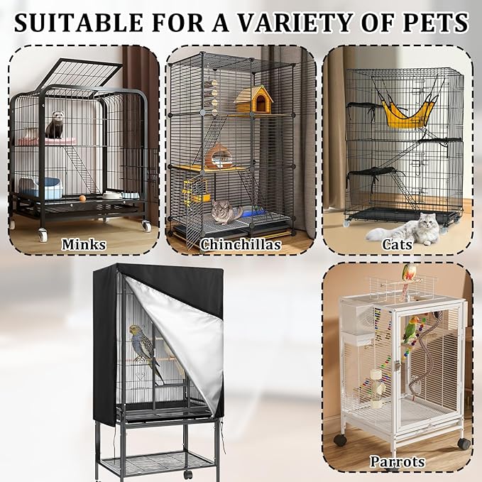 Bird Cage Cover 35"x25"x47" Heavy Duty Waterproof Bird cage Covers - Image 6