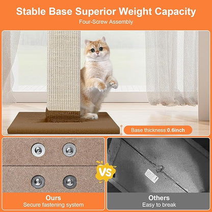 Cat Scratching Post 33 Inch Nature Sisal Cat Scratch Post - Image 5