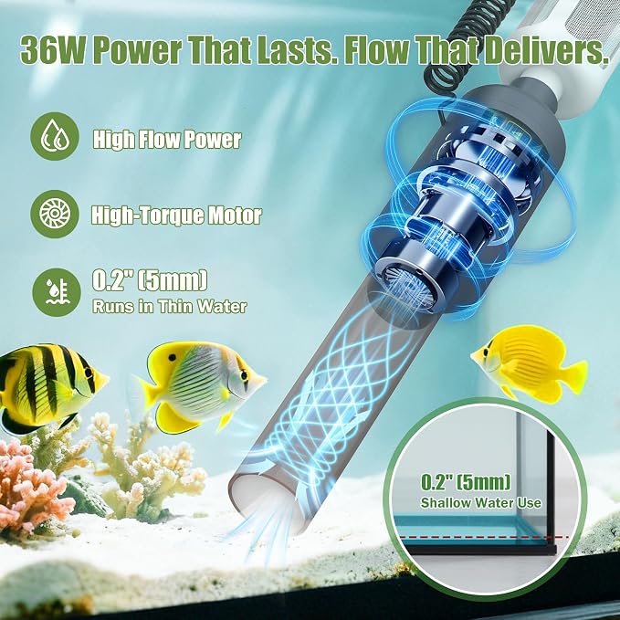 Cordless Aquarium Gravel Cleaner Vacuum: 6-in-1 Electric Fish Tank Cleaner - Image 5
