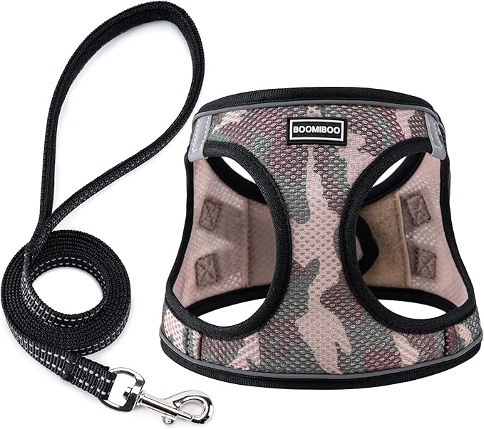 Dog Harness with Leash Set, No Pull Adjustable Reflective Step-in Puppy Pet by BOOMIBOO