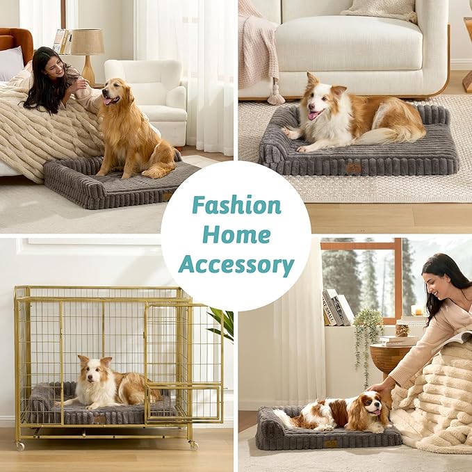 Cute Dog Bed, Faux Rabbit Fur Orthopedic Foam Dog Bed - Image 2