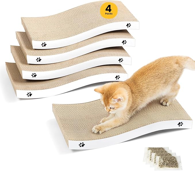 Cat Scratcher, Durable Scratch Pad, Corrugated Cardboard Scratching Board by Conlun